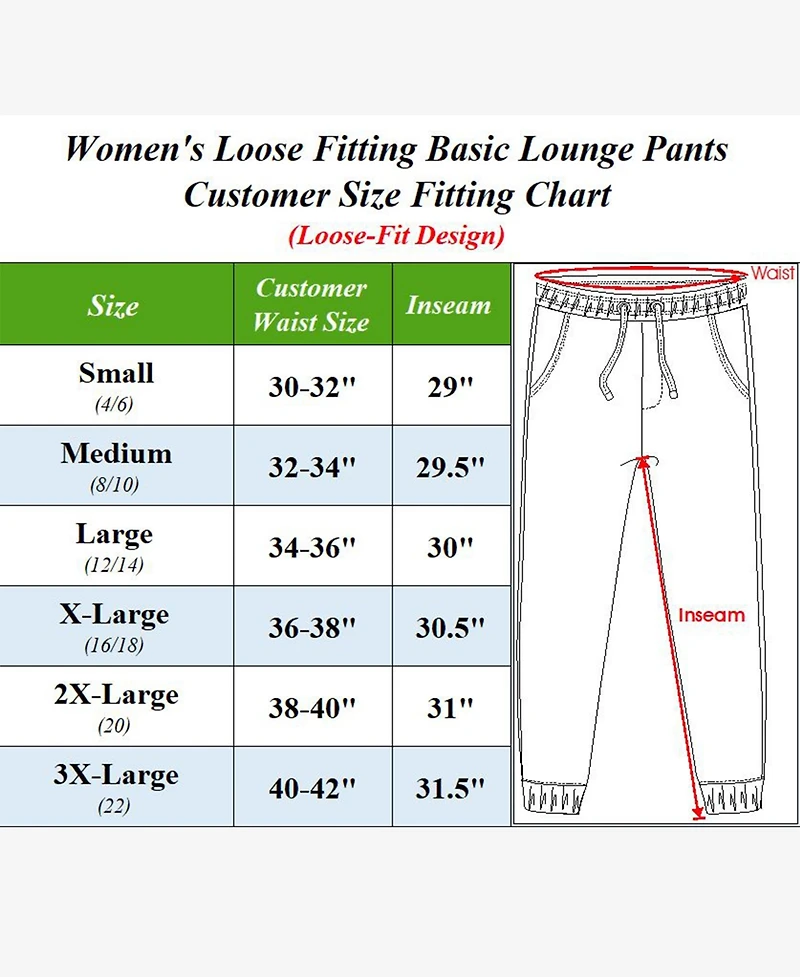 Galaxy By Harvic Women's Loose Fit Classic Lounge Pants, Pack of 3