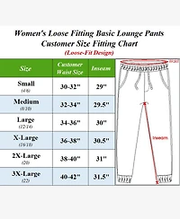 Galaxy By Harvic Women's Loose Fit Classic Lounge Pants, Pack of 3