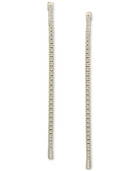 Wrapped Diamond Medium Hoop Earrings (1/4 ct. t.w.) in 14k Gold-Plated Sterling Silver, 1.5", Created for Macy's
