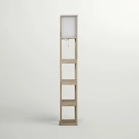 Maxwell Drawer 72" Led Shelf Floor Lamp with Lantern Shade