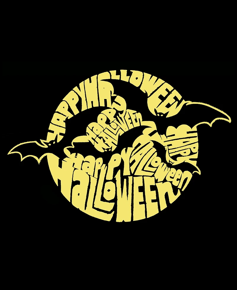La Pop Art Women's Halloween Bats Word V-neck T-shirt