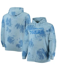 Men's Fanatics Royal Philadelphia 76ers Big and Tall Wordmark Cloud Dye Pullover Hoodie