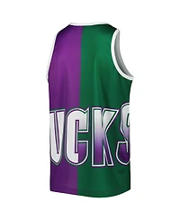 Men's Mitchell & Ness Ray Allen Hunter Green and Purple Milwaukee Bucks Sublimated Player Tank Top