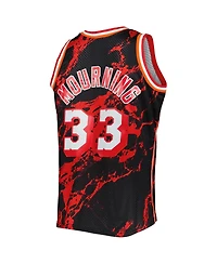 Men's Mitchell & Ness Alonzo Mourning Black Miami Heat 1996-97 Hardwood Classics Marble Swingman Jersey