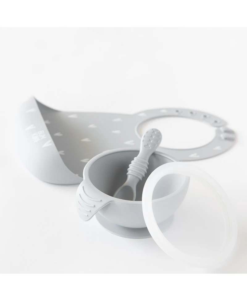 Bumkins Baby Bowl with Lid and Spoon First Feeding, 3 Piece Set
