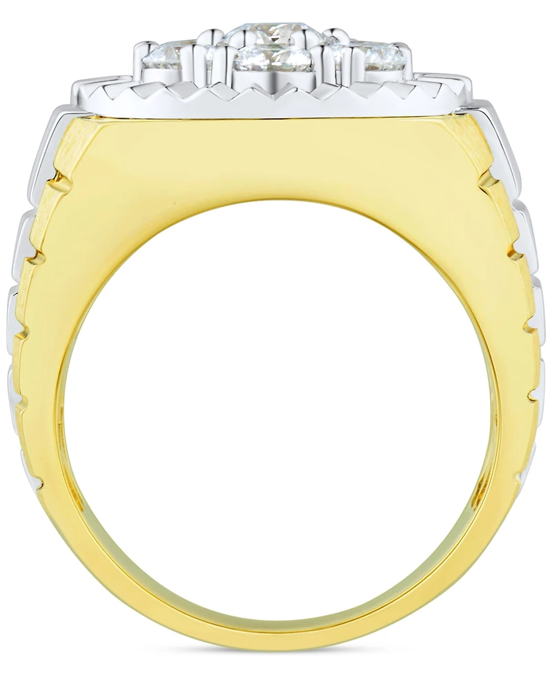Grown With Love Men's Lab Diamond Cluster Ring (2 ct. t.w.) 10k Two-Tone Gold