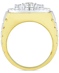 Grown With Love Men's Lab Diamond Cluster Ring (2 ct. t.w.) 10k Two-Tone Gold