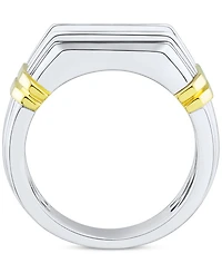 Grown With Love Men's Lab Diamond Horizontal Five Stone Ring (1-1/2 ct. t.w.) 10k Two-Tone Gold