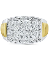 Grown With Love Men's Lab Diamond Cluster Ring (1 ct. t.w.) 10k Two-Tone Gold