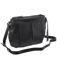 Mancini Women's Pebbled Scarlet Crossbody Hobo Bag