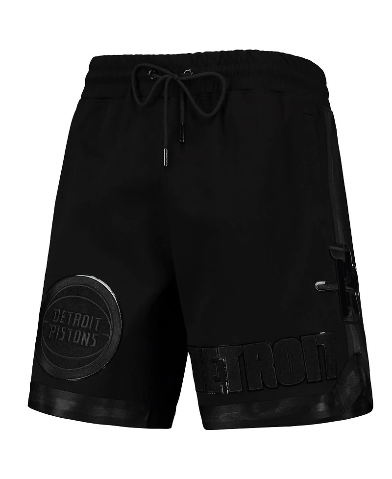 Men's Pro Standard Detroit Pistons Triple Black Gloss Shorts