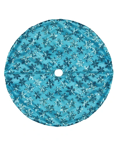 Northlight Sequin Snowflake Pattern Mini Christmas Tree Skirt, 20"