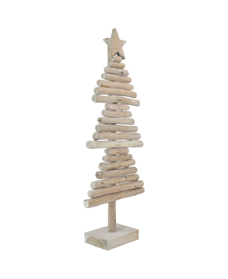 Northlight Rustic Wooden Christmas Tree With Star Table Top Decor, 25.5"