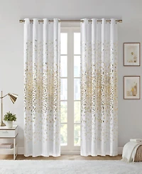 Intelligent Design Lillie Metallic Leopard Print Total Blackout Curtain 1 Panel for bedroom, Silver grommet top fit up to 1.25 inches rod Single Curta
