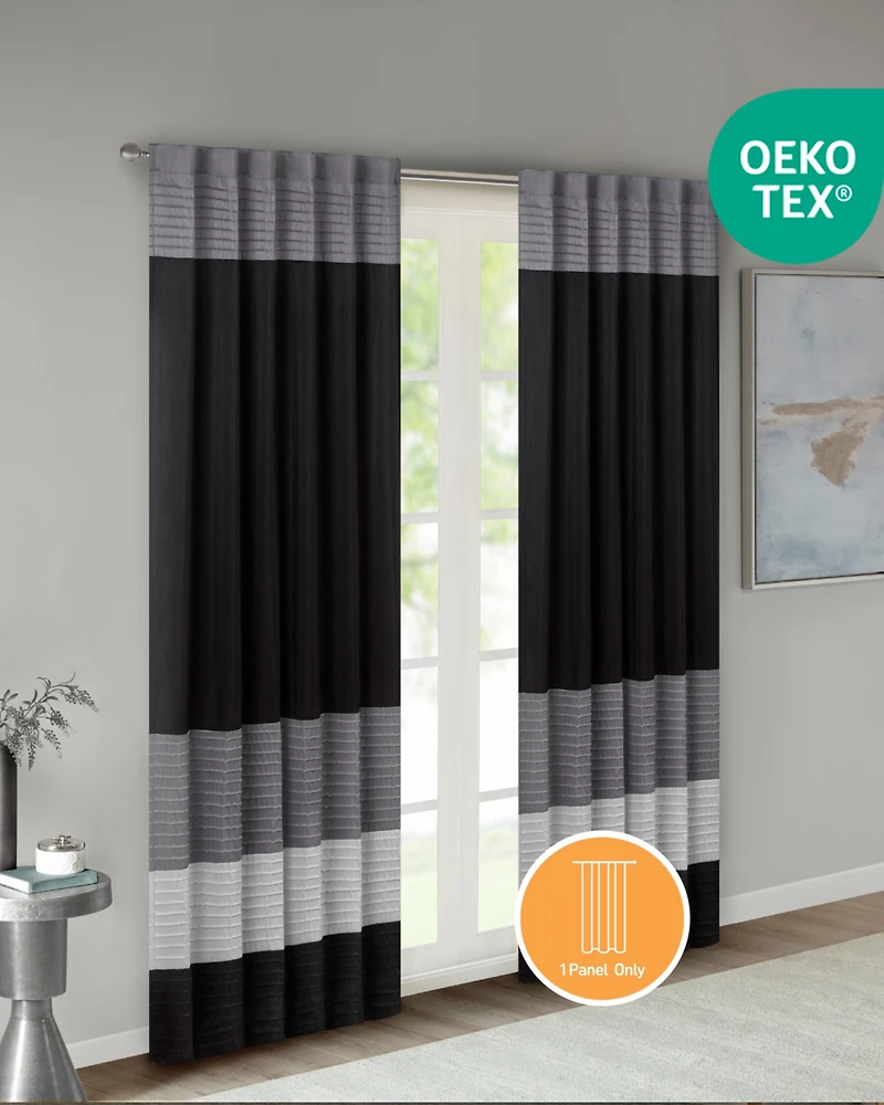 Madison Park Amherst Polyoni Pintuck Curtain Panel, 50"W x 84"L