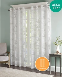 Madison Park Leilani Palm Leaf Burnout Window Sheer Curtain