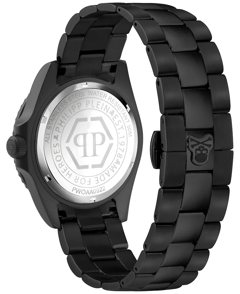 Philipp Plein Men's The $kull Black Ion Plated Stainless Steel Bracelet 44mm