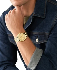Fossil Men's Everett Three-Hand Date Gold-Tone Stainless Steel Bracelet Watch, 42mm