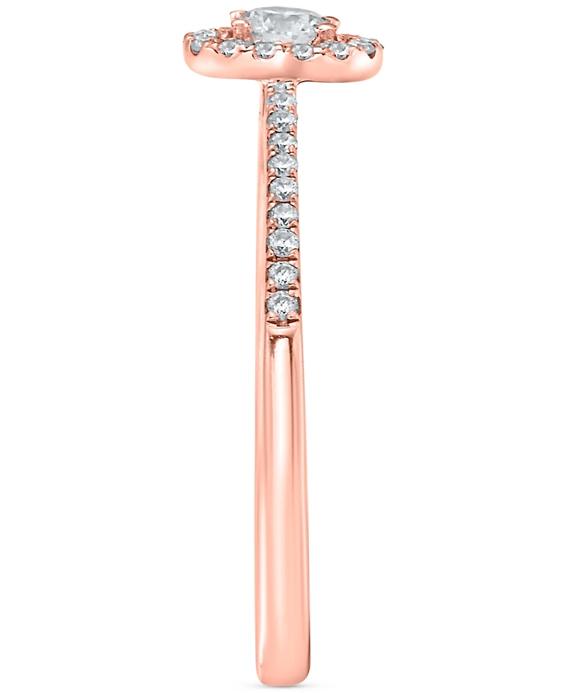 Diamond Halo Engagement Ring (1/4 ct. t.w.) 14k White, Yellow or Rose Gold