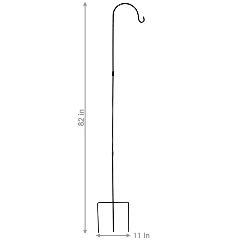 Sunnydaze Decor 82-Inch Outdoor Heavy-Duty Shepherd Hook - Black - Set of 2
