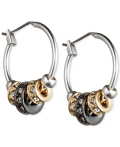 Nine West Tri-Tone 3/4" Slider Hoop Earrings