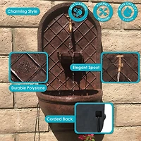 Messina 26-Inch Polystone Outdoor Solar Wall Fountain