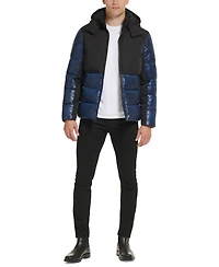 Kenneth Cole Men's Colorblock Mixed-Media Puffer Jacket