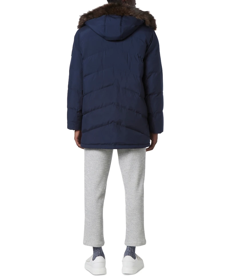 Marc New York Men's Tremont Down Parka with Faux Fur Trimmed Removable Hood