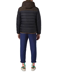 Marc New York Men's Malone Mixed-Media Colorblocked Packable Hooded Jacket