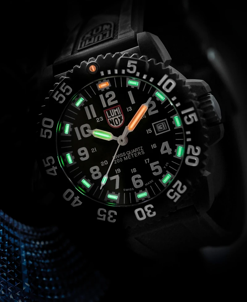 Luminox Men's Swiss Navy Seal ColorMark Black Rubber Strap Watch 44mm