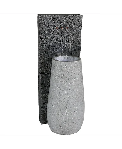 Sunnydaze Decor Three Stream Monterno 35-Inch Outdoor Water Fountain with Led Lights - Resin - Electric Submersible Pump