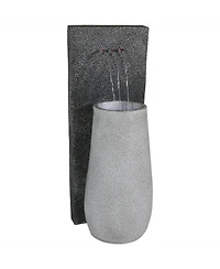 Sunnydaze Decor Three Stream Monterno 35-Inch Outdoor Water Fountain with Led Lights - Resin - Electric Submersible Pump