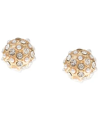 Charter Club Gold-Tone Pave Fireball Stud Earrings, Created for Macy's