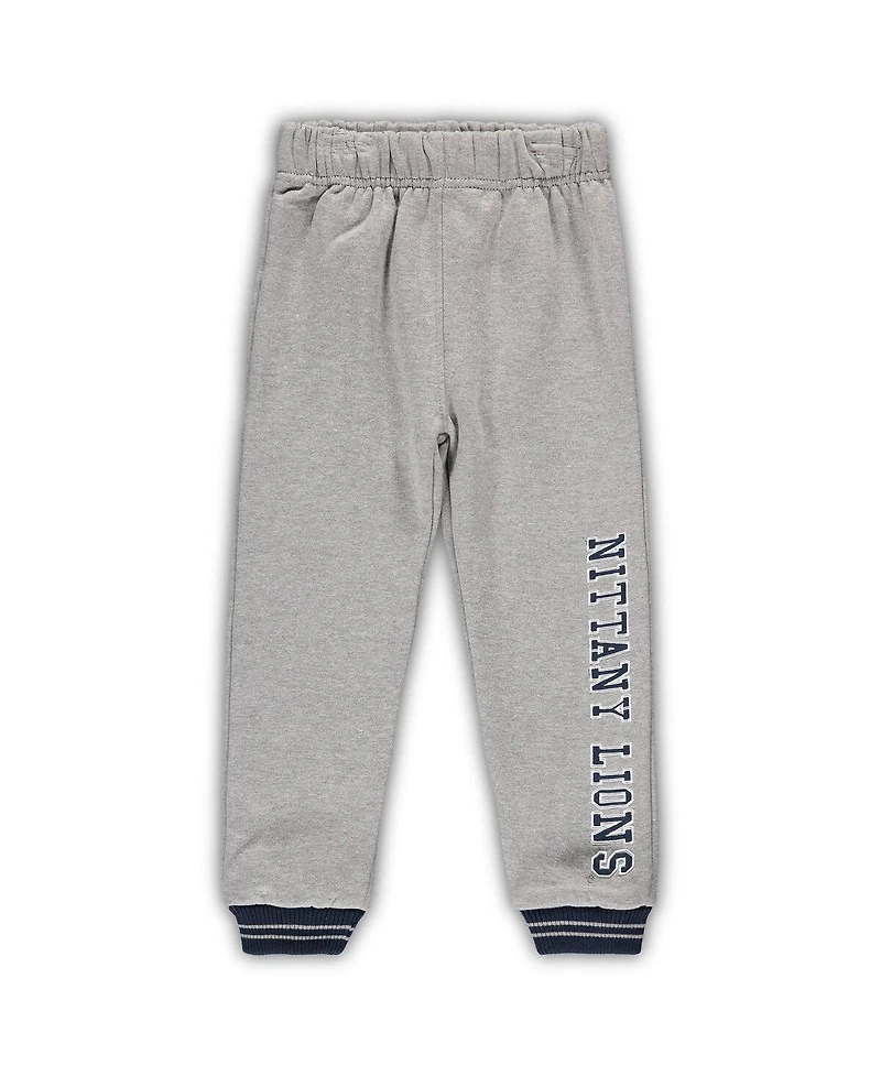 Toddler Boys Colosseum Navy and Heathered Gray Penn State Nittany Lions Poppies Hoodie Sweatpants Set