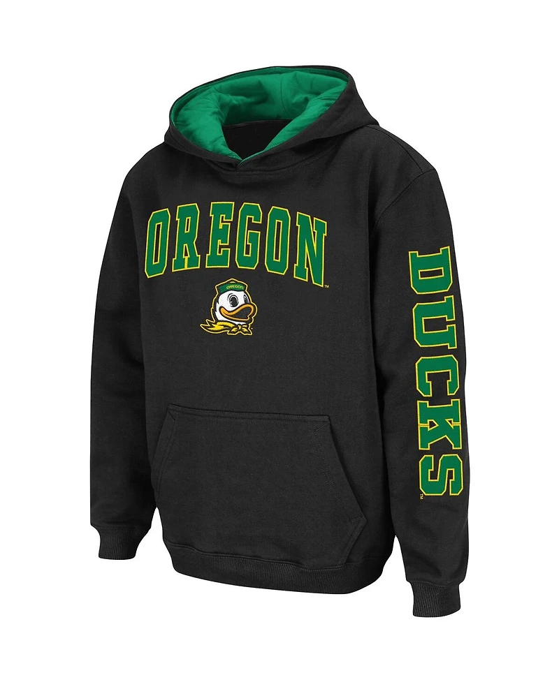 Youth Boys Colosseum Black Oregon Ducks 2-Hit Team Pullover Hoodie