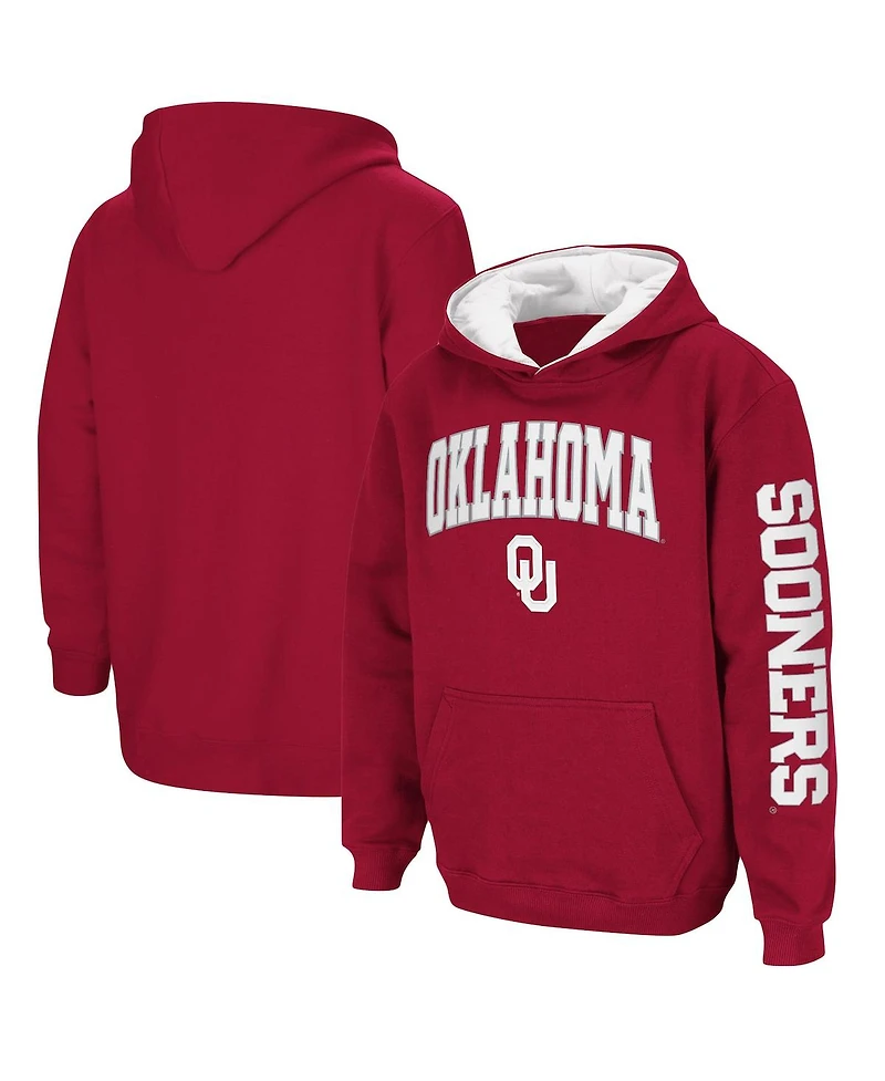 Colosseum Youth Boys Oklahoma Sooners 2-Hit Team Pullover Hoodie