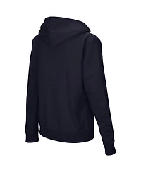 Women's Navy West Virginia Mountaineers Arch and Logo 1 Pullover Hoodie