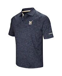 Men's Colosseum Heathered Navy Midshipmen Down Swing Polo Shirt