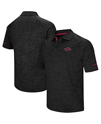 Men's Colosseum Black Arkansas Razorbacks Down Swing Polo Shirt
