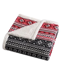 Eddie Bauer Ultra Soft Plush Fleece Reversible Throw, 60" X 50"