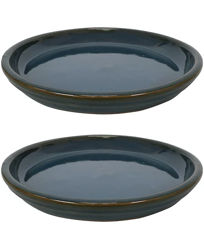 Outdoor/Indoor High-Fired Glazed Uv- and Frost-Resistant Ceramic Flower Pot Planter Saucers