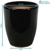 Indoor/Outdoor Captivating Vista Decorative Glazed Ceramic Planters for Greenery or Flowers - 11.5"
