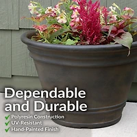 Franklin 20" Outdoor Plant Pot - Uv-Resistant Polyresin Flowerpot for Indoor or Outdoor Use - Sable