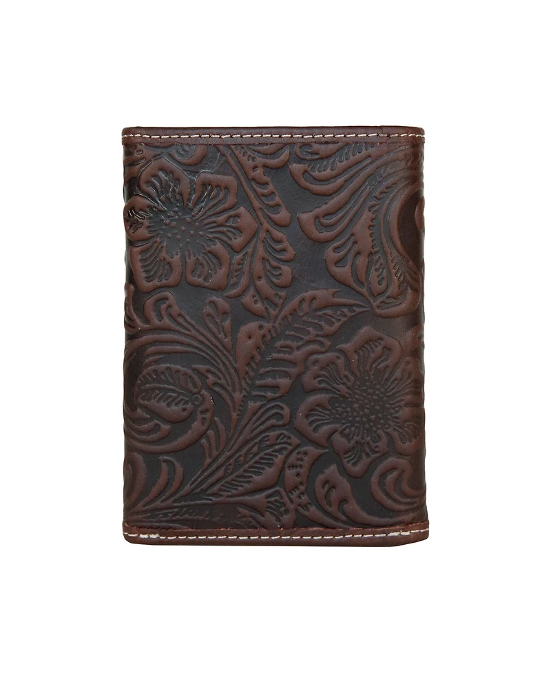 Lucky Brand Men's Western Embossed Leather Trifold Wallet