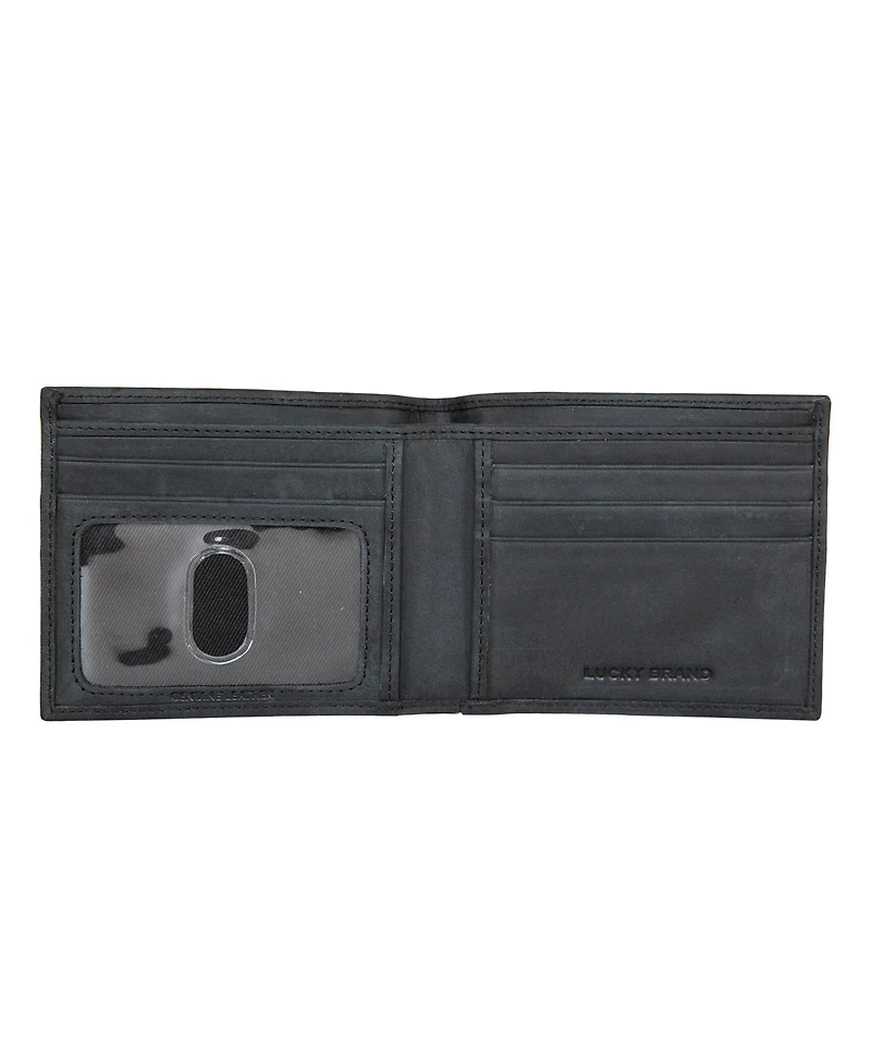 Lucky Brand Men's Flag Embossed Leather Bifold Wallet
