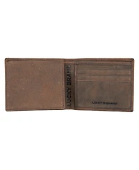 Lucky Brand Men's Grooved Leather Bifold Wallet