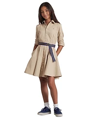 Polo Ralph Lauren Big Girls Belted Cotton Chino Shirtdress
