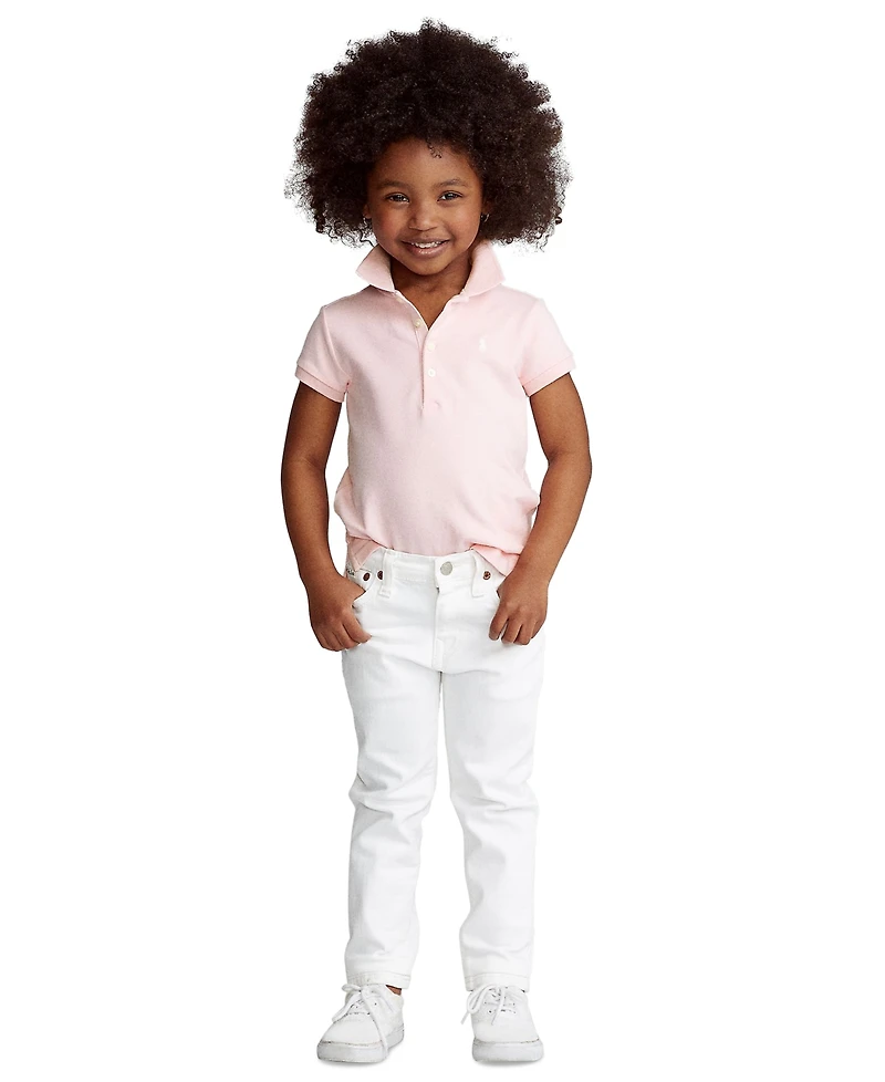 Polo Ralph Lauren Girls 2T-6X Short Sleeve Stretch Cotton Mesh Shirt