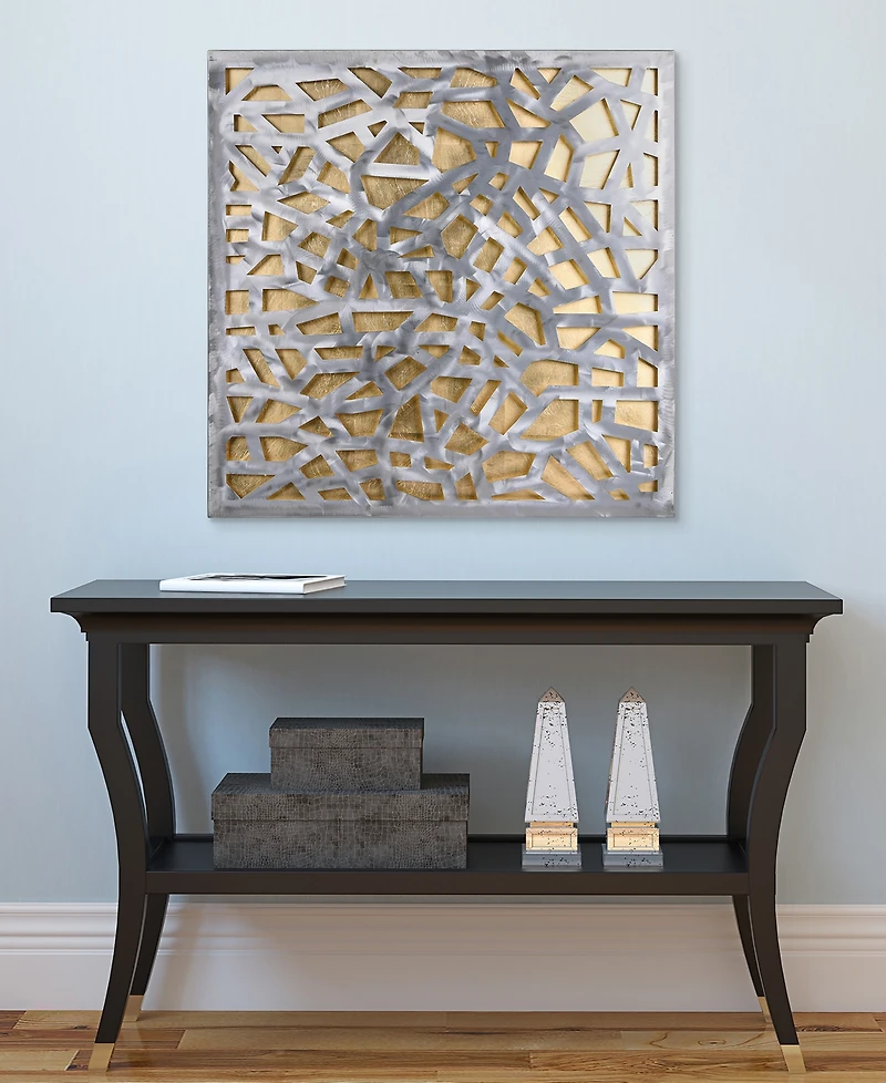Empire Art Direct Enigma Polished Steel Leaf 3D Abstract Metal Wall Art