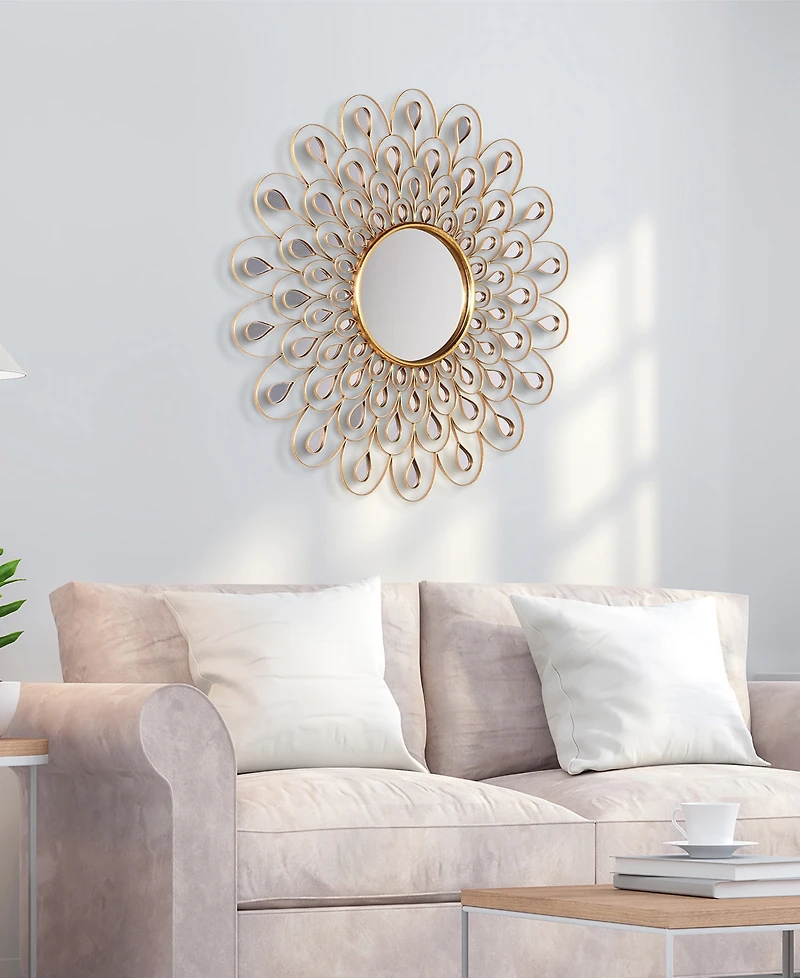 Empire Art Direct 'Flower Burst' Bling Round Wall Mirror, 36" x 36"